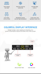 Giám sát áp suất lốp hệ thống không dây năng lượng mặt trời <span class=keywords><strong>TPMS</strong></span>, cài đặt trên Cửa Sổ Lá chắn với 4 cảm biến bên ngoài thời gian thực - Product Image 6