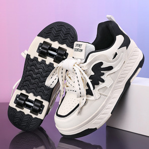 Patins à roulettes à quatre roues pour enfants, filles et garçons, avec roues cachées, patins à roulettes pour garçons, pour étudiants, roues en PU pour roller <span class=keywords><strong>derby</strong></span> - Product Image 1