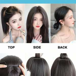 Perruque de marques nationales, cheveux raides, densité 130%, base en dentelle, brun clair, brun foncé, noir naturel, noir, fibre haute température - Product Image 1