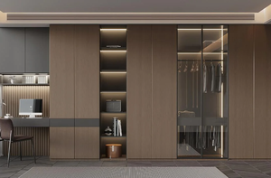 Armoire autoportante moderne haut de gamme sur mesure, peinte en couleur unie, avec fonction de rangement pour la chambre à coucher et le salon - Product Image 2