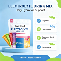 Private Label Elektrolytenpoeder Drinkmix Zonder Suiker Snelle Hydratatie met 6 Essentiële Mineralen voor Volwassenen