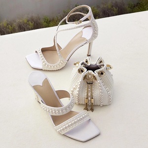 Zapatos de Talla Grande 35-45 para Mujer, Sandalias de Tacón con Hebilla y Punta Abierta, con Perlas, para Bodas, Fiestas y Eventos de Verano - Product Image 5