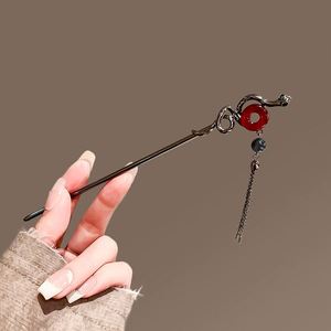 Palillo para el Cabello con Forma de Serpiente y Rosa, Estilo Chino, para Mujer, con Borla Vintage, Accesorios para el Cabello Hanfu - Product Image 6