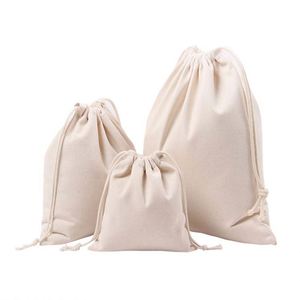 Custom Letter Pattern Printed Foldable White Organic Cotton <b>Drawstring</b> <b>Pouch</b> Bags for Jewelry Shopping Personalized with Logo - Product Image 1