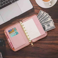 Portefeuille organisateur de budget A7 en cuir Saffiano 13 couleurs, le plus vendu, avec pochettes et feuille mobile disponible