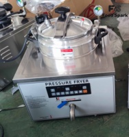 Friteuse à pression électrique de table en acier inoxydable, capacité 16L, 1600W, commande micro-ordinateur, vanne à huile, style KFC