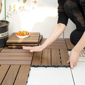 Planches de terrasse <span class=keywords><strong>en</strong></span> composite <span class=keywords><strong>bois</strong></span>-plastique (WPC) carrées de 12 pouces, co-extrudées, à clipser, pour balcon, patio, terrasse, allée - Product Image 6
