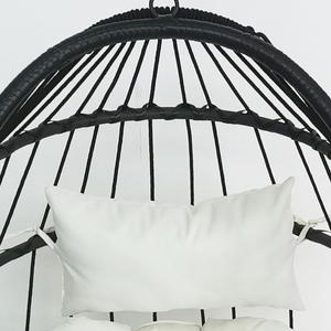 Sedia a Dondolo Singola <span class=keywords><strong>in</strong></span> Rattan con Supporto <span class=keywords><strong>in</strong></span> Metallo, Sedia Sospesa per Esterni, Patio, Cortile, Casa, Camera da Letto, <span class=keywords><strong>Tessuto</strong></span> per Arredamento da Esterno - Product Image 6