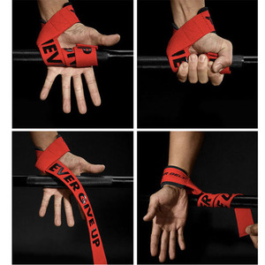 Fitness Unisex Personalizado Gimnasio Levantamiento Correas Antideslizantes Levantamiento de pesas Muñequeras - Product Image 6