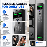 Serrure de porte intelligente EY-V700 Tuya Wi-Fi avec cœur de sécurité classe C, capacité de 100 empreintes digitales, caméra et stockage cloud pour portes en acier inoxydable