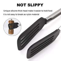 Pinzas de Silicona Premium para Parrilla, Pinzas de Acero Inoxidable para Barbacoa, Camping, Pasta y Alimentos