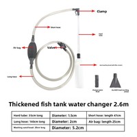 Siphon/Tuyau d'aspiration pour aquarium, outil manuel épaissi pour le vidage d'eau et la purification du sable