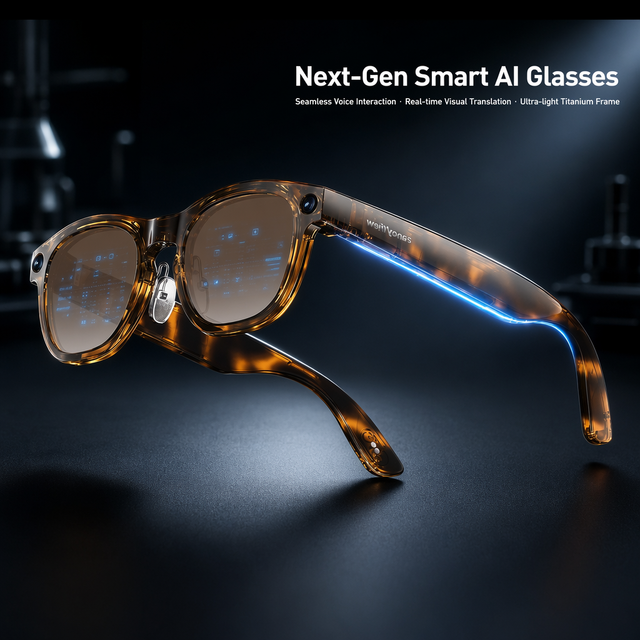 2026 4K HD 8MP Camera Real-Time AI Translation Voice Assistant App Control Open Ear Bluetooth AI Smart Glasses