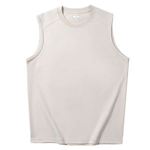 Camiseta sin Mangas Deportiva Personalizable de Algodón Premium de 220g para Hombre, Color Sólido, Holgada, de Secado Rápido, para Uso Interior - Product Image 3