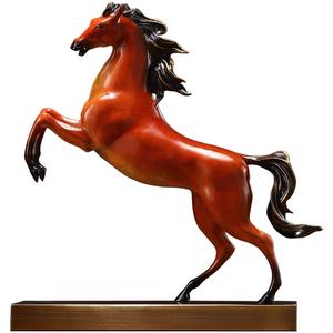 زخارف نحاسية للأحصنة الطائرة ، مشغولات يدوية معدنية ، ديكور حصان لغرفة المعيشة ومكتب الشركة المحفور - Product Image 5