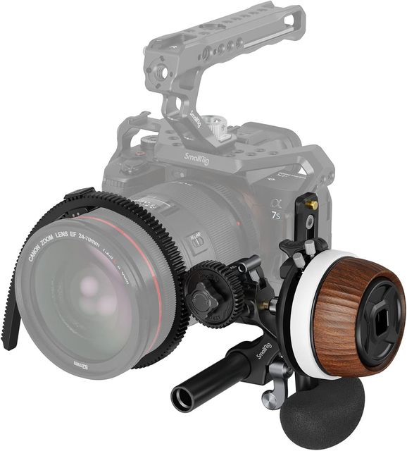 F60 Follow Focus for DSLR and Mirrorless Camera Lenses, with Non-Damping Design & Forward/Reverse Switch & A/B Stops