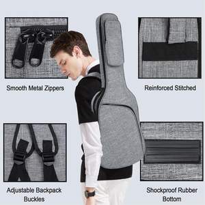 Étui pour guitare acoustique, instruments de musique, échantillon gratuit, double sangle réglable, sac de transport souple, sac de guitare noir - Product Image 4