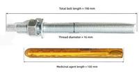 Vis chimiques galvanisées à haute résistance ancres de mur rideau pour la fixation sécurisée boulons d'expansion Agents de fixation chimiques