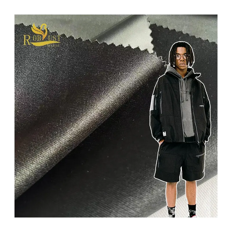 Grosir 225gsm Twill 100% poliester PU ikatan kain rajutan untuk Jaket luar ruangan