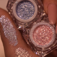 Fard à paupières pailleté métallique brillant, effet satiné arc-en-ciel rose, pour le maquillage du visage