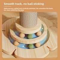 Griffoir vertical pour chat, structure en bois durable, disque rotatif, griffes tressées, design moderne, sûr, 44 cm