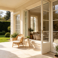 Ventana Francesa de Aluminio Integrada con Rejilla de Seguridad Desmontable PAS24 para Villa en Planta Baja, Ventana Antirrobo