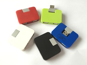 Mini Hub <span class=keywords><strong>USB</strong></span> 2.0 pivotant 4-en-<span class=keywords><strong>1</strong></span> au design carré avec plusieurs ports pour ordinateurs et voitures, logo personnalisé en stock - Product Image 6