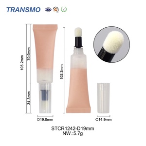 Emballage de blush liquide 15 ml, tête spongieuse, tubes de gloss à lèvres à presser, tubes de rouge à lèvres avec logo, matériau PETG et ABS, couleurs personnalisées - Product Image 6