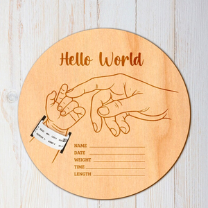 BOGE DIY Bois <span class=keywords><strong>Carte</strong></span> Bébé Nouveau-né Décoration Chambre de Bébé Support Bracelet de <span class=keywords><strong>Naissance</strong></span> d'Hôpital - Product Image 4