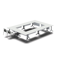 Table de formation pliable à plateau rabattable sur roulettes, design emboîtable, bureau mobile pour salle de conférence et espace de séminaire