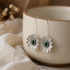 Orecchini Pendenti Vintage con Fiore di Loto Verde, Gioielli Creativi di Moda per Donne - Product Image 6