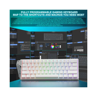 Teclado para Juegos Aula Win60 He con Activación Ajustable, Baja Latencia, 61 Teclas, USB C, Teclas PBT para Jugadores de Esports
