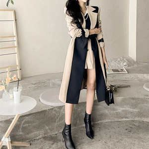 Versione coreana da donna del <span class=keywords><strong>Trench</strong></span> della giacca allungata stringata aderente alla <span class=keywords><strong>moda</strong></span> - Product Image 2