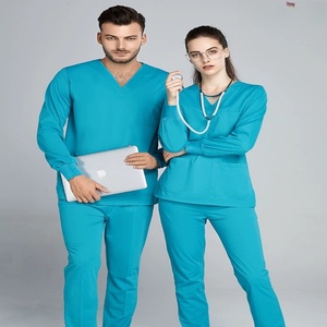 Bộ đồ y tế bằng vải cotton + quần ống thẳng, đồng phục bệnh viện, vải kháng khuẩn, đồng phục thú y, nha khoa, phẫu thuật - Product Image 5