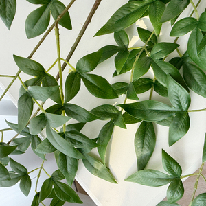 Hojas de <span class=keywords><strong>Nandina</strong></span> Verdes Artificiales para Arreglos Florales de Boda, Decoración del Hogar, Vegetación Artificial, Flores Artificiales al por Mayor - Product Image 2