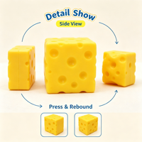 Produit phare : Jouet Squishy Carré en forme de Fromage, Boîte Mystère, Bloc de Construction, Croustillant, à Rebond Lent, Anti-stress, Sensoriel et Fidget