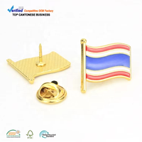 Insignias de la Bandera de Tailandia al por Mayor, Personalizadas con Logotipo, Esmalte Suave, Broche Metálico para el Día Nacional, Pin de Solapa para Souvenir Turístico