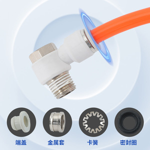 Connecteur rapide pneumatique Liyuan en acier inoxydable, filetage hexagonal externe 6-01 8-02 10-03 12-04, coudes pneumatiques - Product Image 5