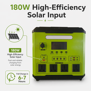 สถานีพลังงานสำรองแบบพกพาสำหรับใช้ในบ้าน 600W/1100W/1500W LiFePO4 ABS พร้อมระบบชาร์จพลังงานแสงอาทิตย์และรถยนต์ - Product Image 3