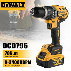 <span class=keywords><strong>Trapano</strong></span> a percussione <span class=keywords><strong>Dewalt</strong></span> DCD796, 1:1 Originale, <span class=keywords><strong>Trapano</strong></span> Industriale, Martello Perforatore Portatile con Luce LED - Product Image 2