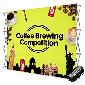 Parete Multimediale Personalizzata in Tessuto Pieghevole per Esposizione Banner, Resistente all'Acqua, Portatile, Stand Promozionale per Fiere - Product Image 1
