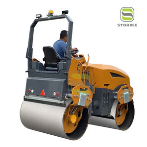 Storike Walze 1 Tonne <span class=keywords><strong>2</strong></span> <span class=keywords><strong>t</strong></span> 3t 4t Doppeltrommel Vibrationswalze Verdichter 0,3 Tonnen bis 4 Tonnen Walze für Asphaltstraßenbau - Product Image 4