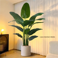 Plante artificielle en pot, Fleur d'oiseau de paradis et Bananier du voyageur, Grande plante d'imitation, Verdure artificielle d'intérieur, Ornement décoratif pour salon
