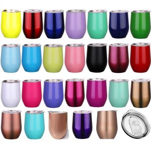 Custom 12Oz 304 Stainless Steel Double Wall Eggshell Insulated Wine Tumbler Stock Wine Milk <b>Coffee</b> Water Cup - Product Image 1