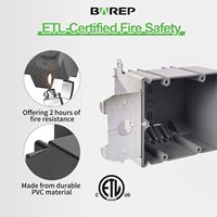 Boîte de jonction PVC réglable BAREP ETLus, nouvelle norme UL514C UL94 V0-V1, classe de résistance aux flammes, installation de prise électrique standard américaine