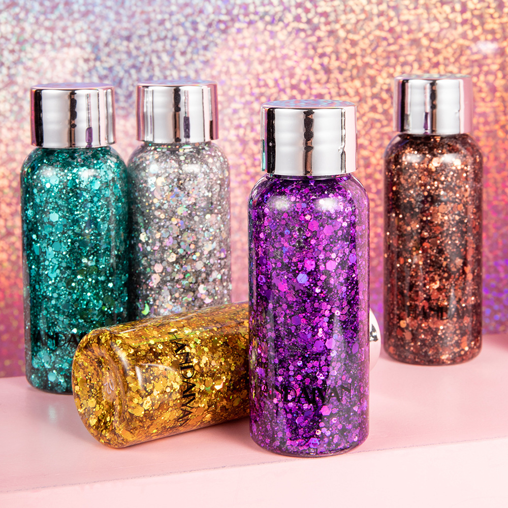 Face,Body, Hair and Nail Glitter Colors Holographic Chunky Glitter Long Lasting Fix Gel