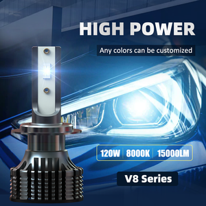 Kit Lampadine LED Universali <span class=keywords><strong>V8</strong></span> 120W di Alta Qualità per Auto, Fari LED 9005 9006 H1 H3 H11 H4 H7 - Product Image 6