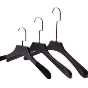 Cintre en bois massif noir antidérapant haut de gamme pour vêtements pour hommes, support pour pantalons, flocage sans trace - Product Image 1