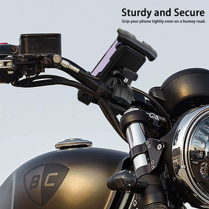 <b>Push</b> Type Bike Phone Holder Universal Mount For Motorcycle Electric Bike Mountain Bike Navigation With Adjustable Clamp Black - Product Image 4