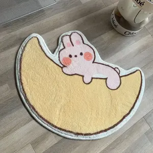 Bunny and moon BoatLavable imprimé dessin animé oeuf enfants tapis et tapis tapis de salle de bain prix pas cher
